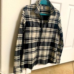 Black and white plaid zip up